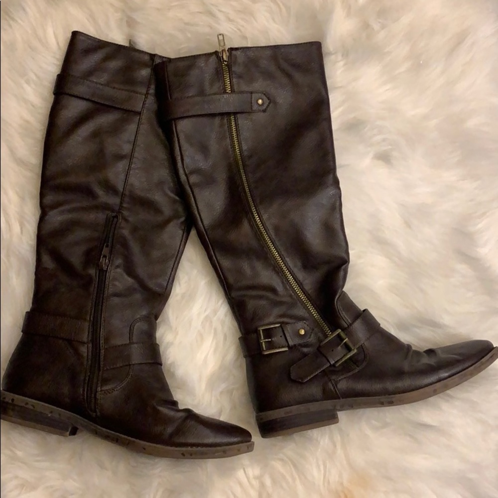 Tall brown boots